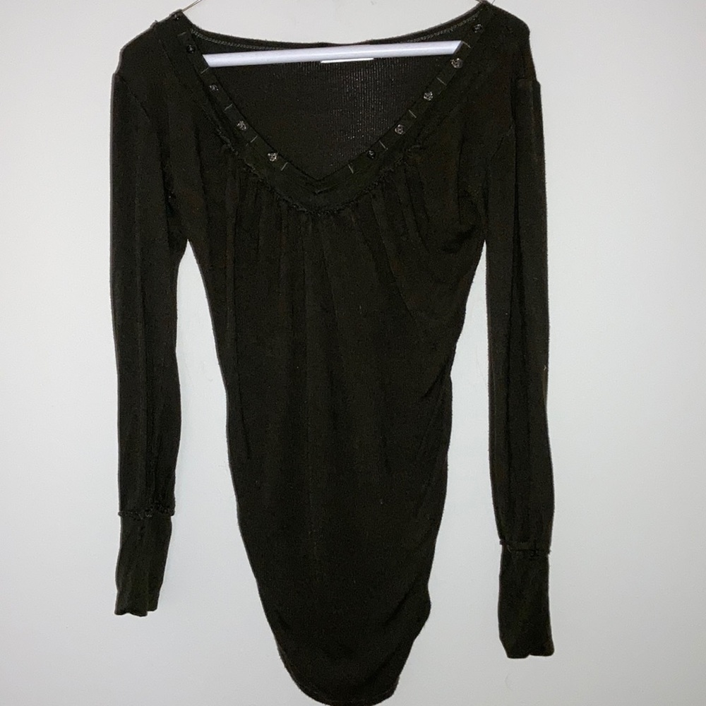 Olive Green stretch long sleeve tshirt